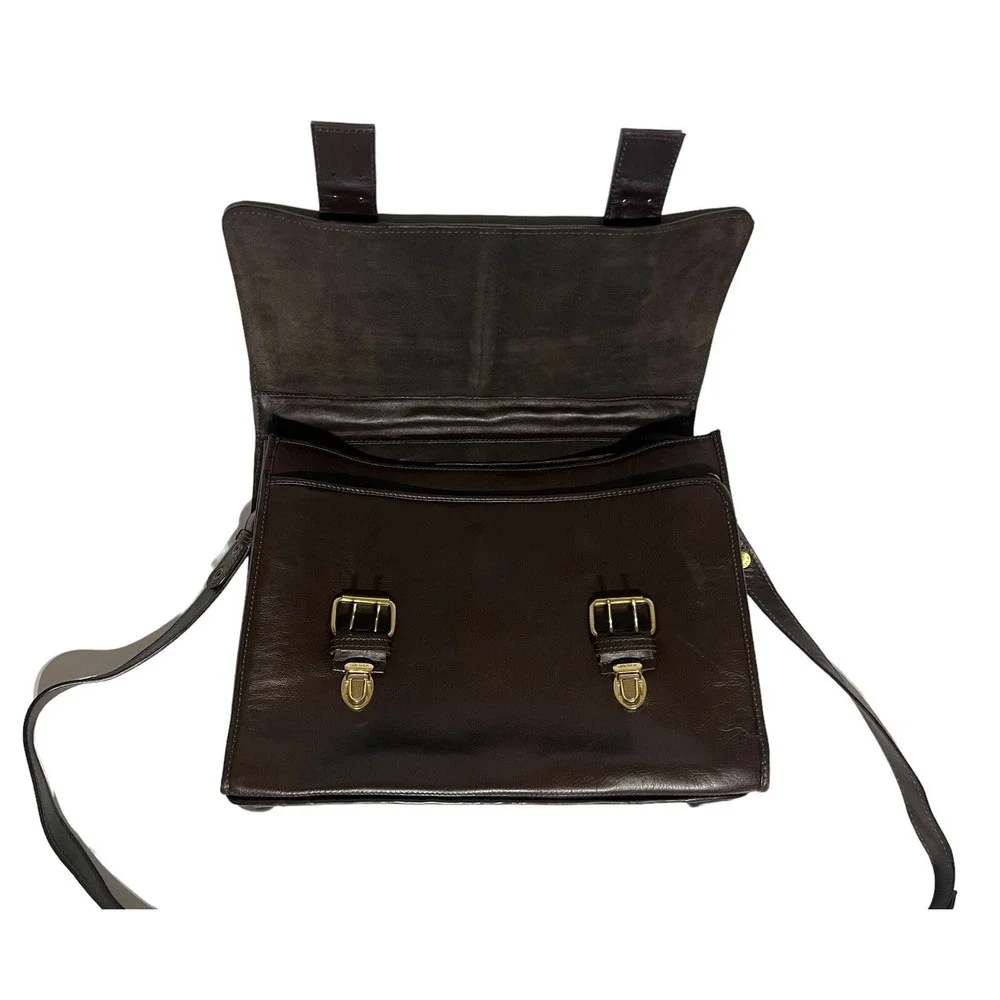 Hidesign Genuine Leather Messenger Briefcase Laptop Bag - Gorgeous Walnut Color